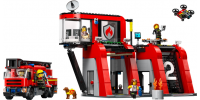 LEGO CITY La caserne et le camion de pompiers 2024
